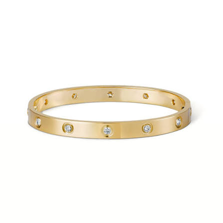 Браслет в стиле CARTIER LEVEL 10 бриллиантов Yellow Gold 