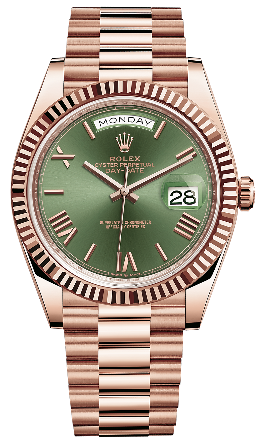 Day date rolex gold green hotsell